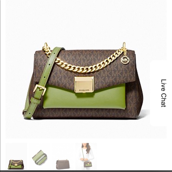 Michael Kors Handbags - Michael Kors Crossbody (Green) w/Gold Hardware.